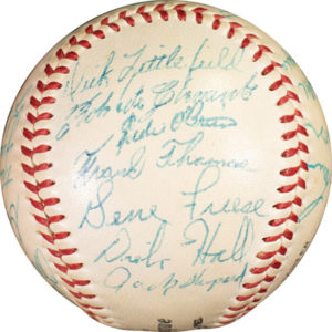 1955 Pirates Team Signed Baseball (Roberto Clemente Rookie Year)