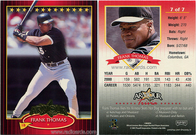 2001 Armour Stars Baseball Cards - The Radicards® Blog