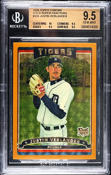 Justin Verlander 2006 Topps Chrome #309 Gold Superfractor /1