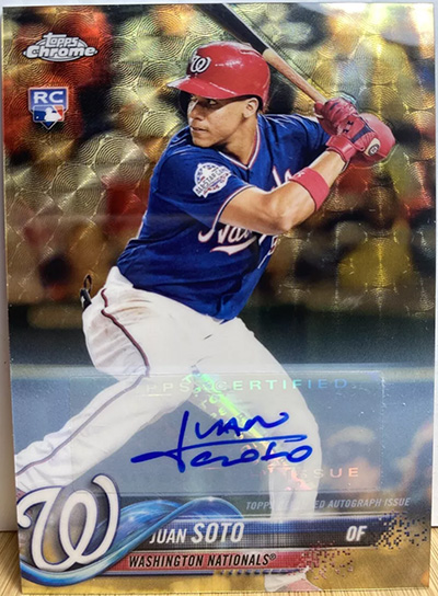 Juan Soto 2018 Topps Chrome Update Autograph #HMT55 Superfractor /1