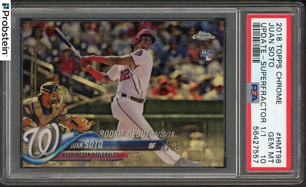 Juan Soto 2018 Topps Chrome Update #HMT98 Superfractor /1